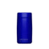 Blue bottle with text on a white background