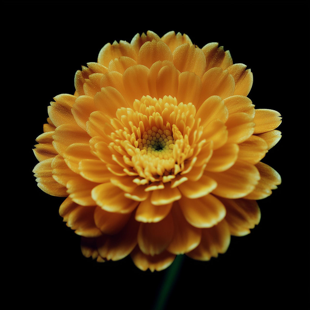 Close-up of a yellow flower against a black background