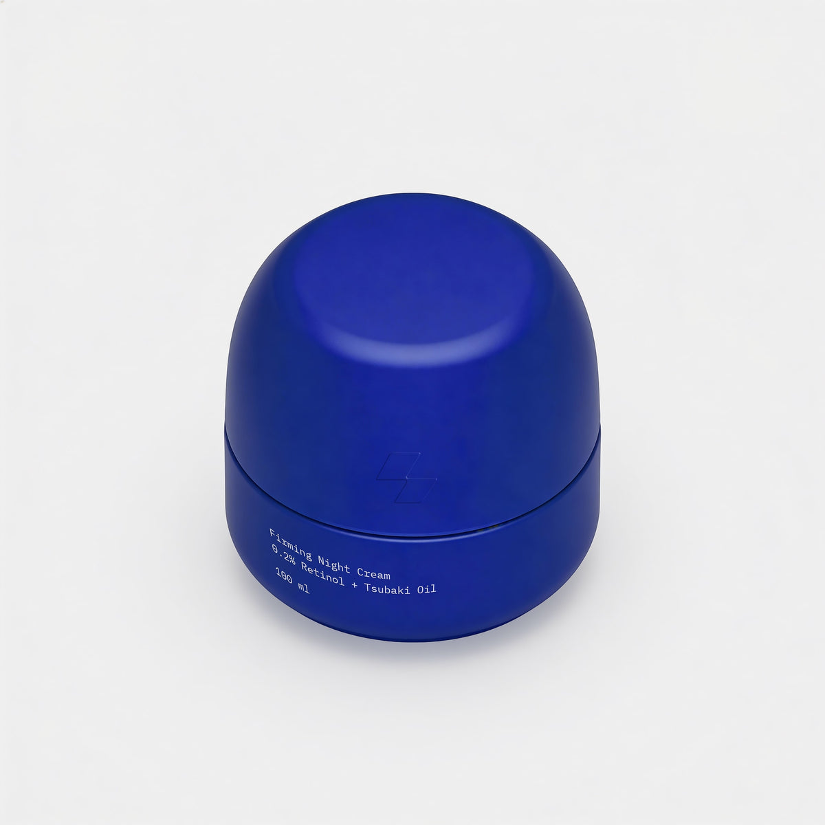 Blue cosmetic container on a white background