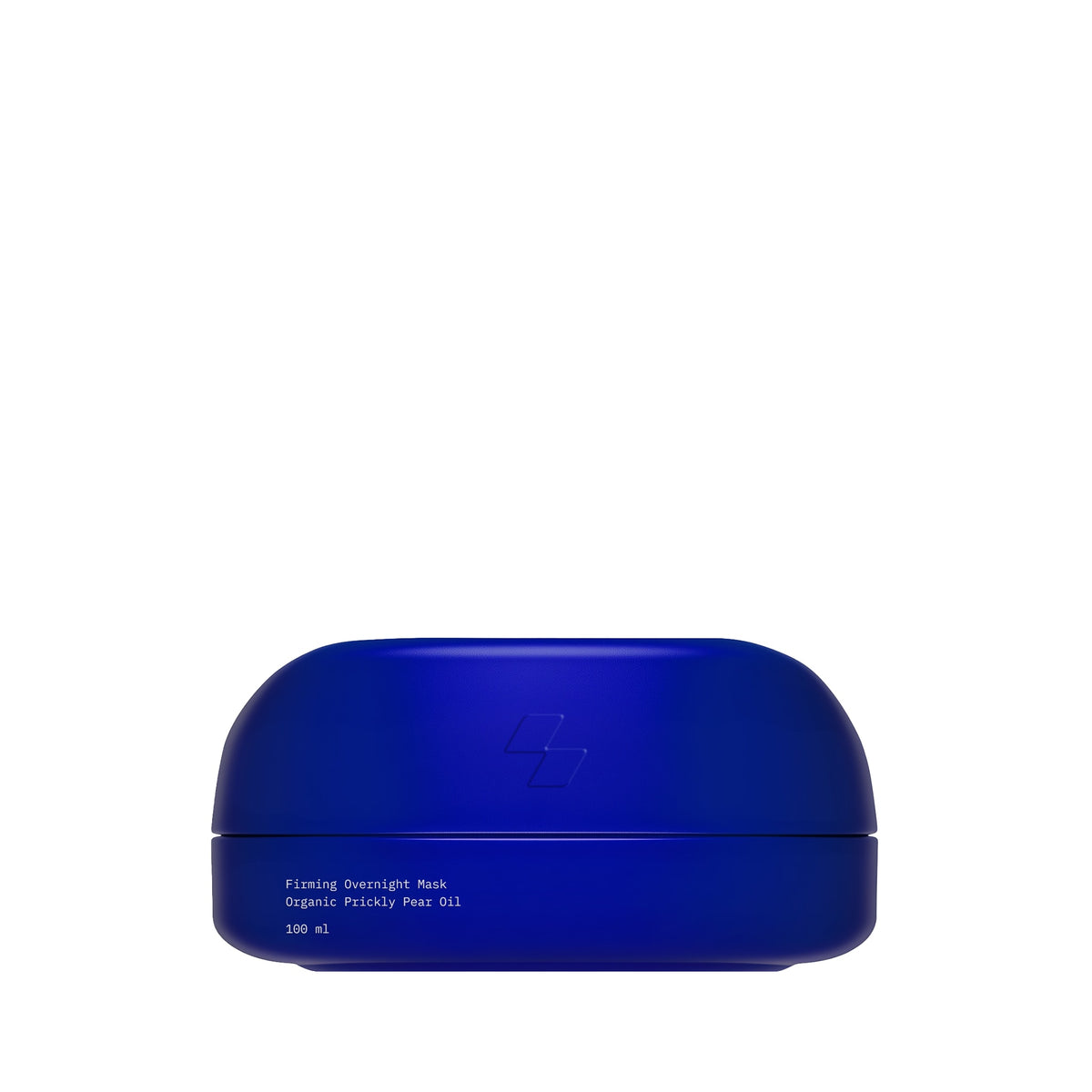 Blue cosmetic container with text on a white background (100 ml)