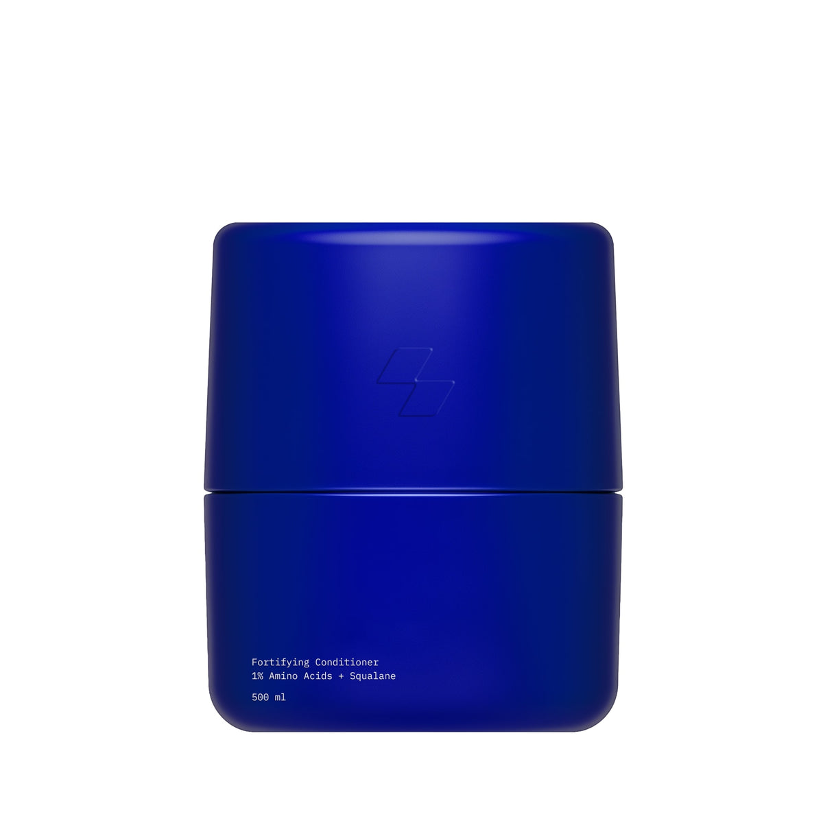 Blue container with a logo on a white background (500 ml)