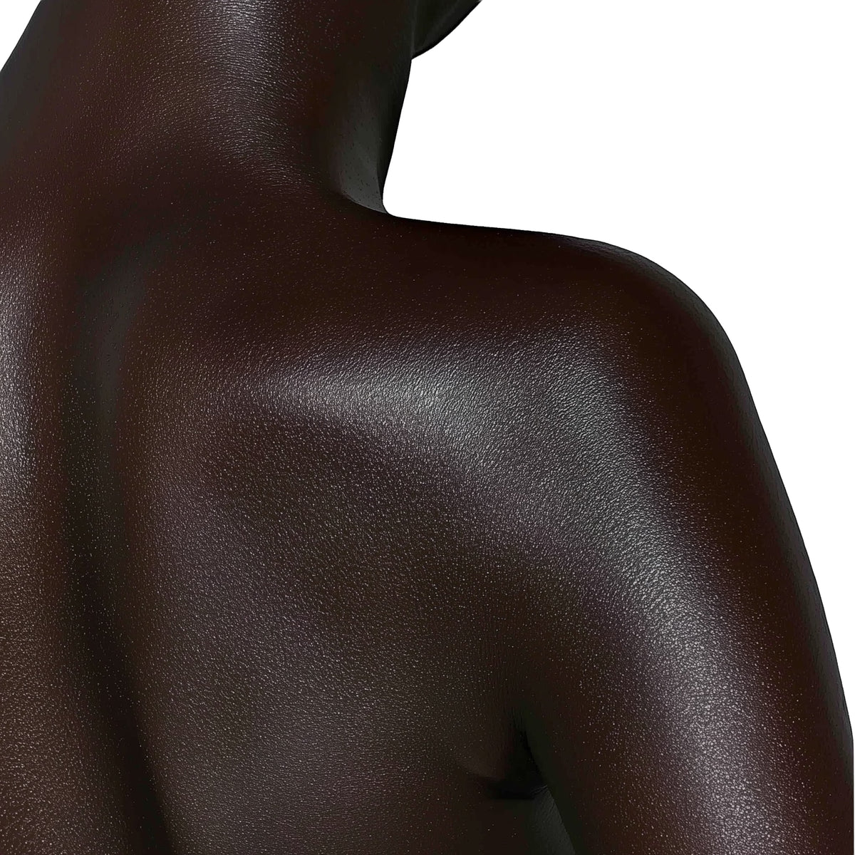 Close-up of a person's back with a white background