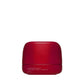 Red container with a logo on a white background