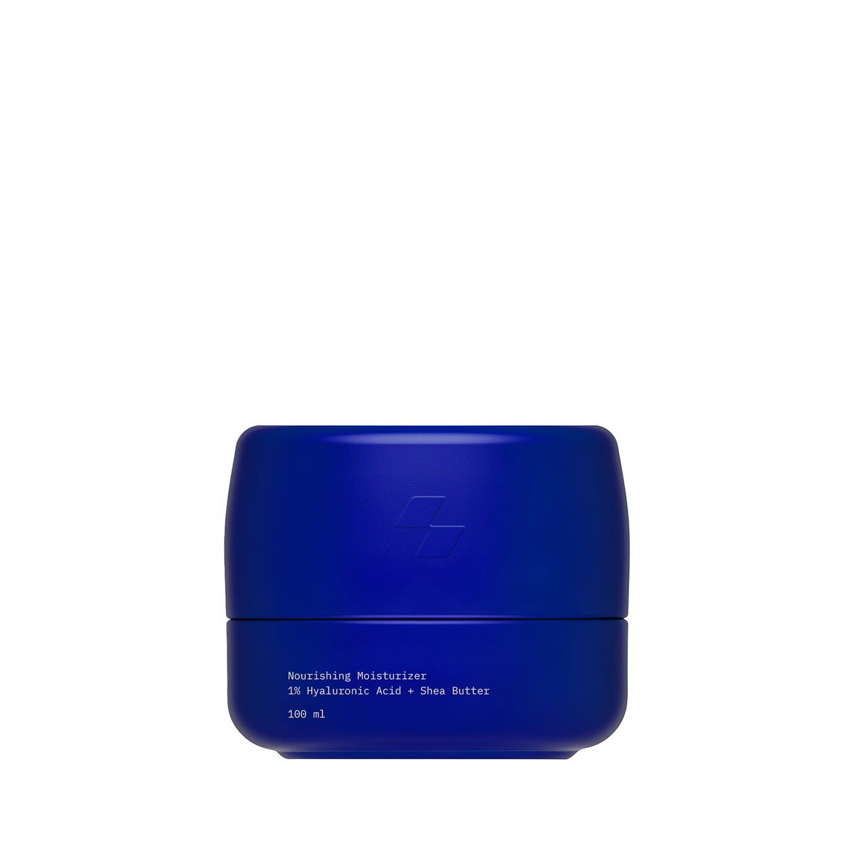 Blue jar of skincare product on a white background (100 ml)