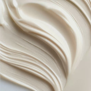 White moisturizing cream with silky swirled ridges