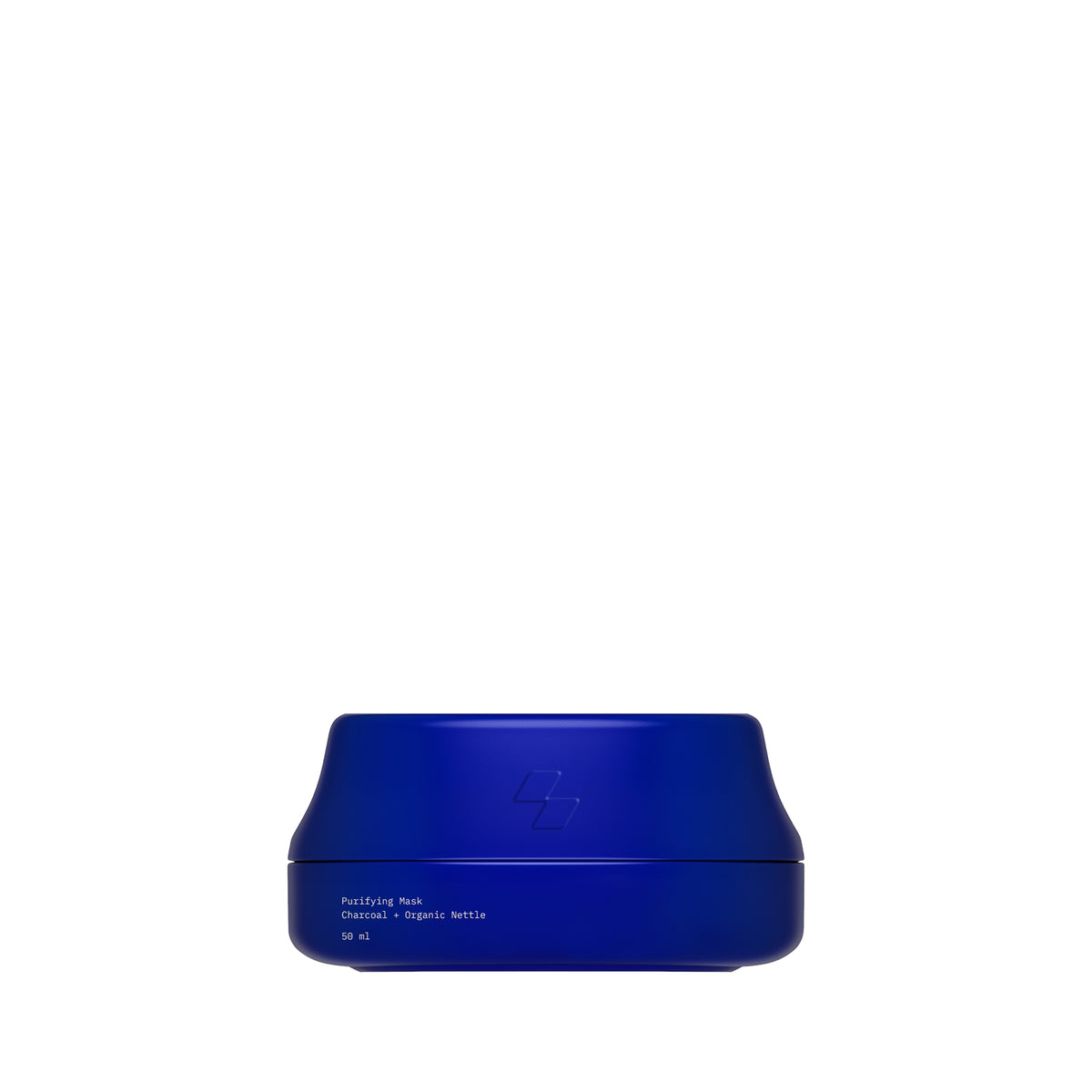 Blue container with a logo on a white background (50 ml)