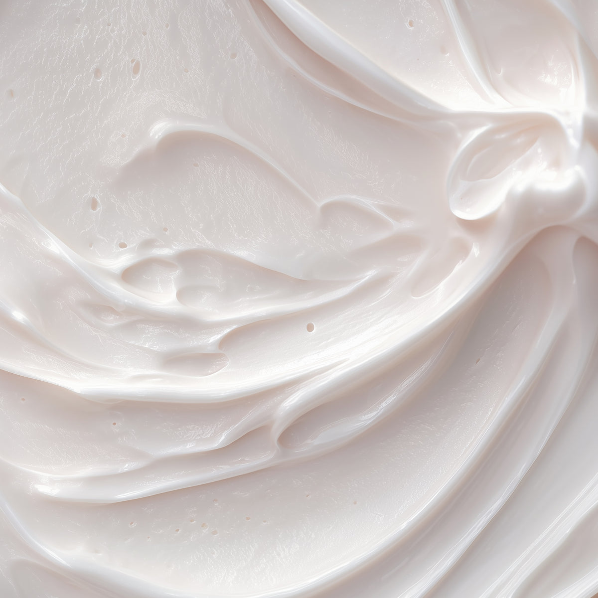 Close-up of smooth, white cream texture