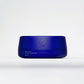 Blue jar with a logo on a white background