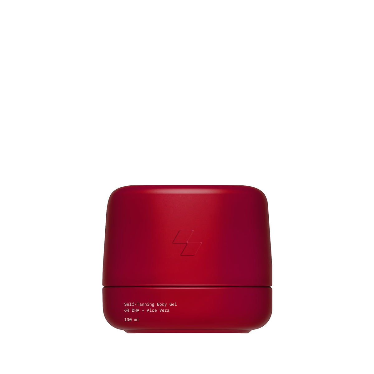 Red container with a logo on a white background