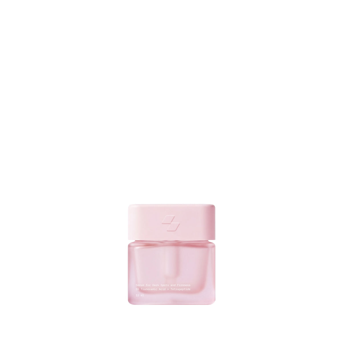 Pink perfume bottle on a white background (15 ml)