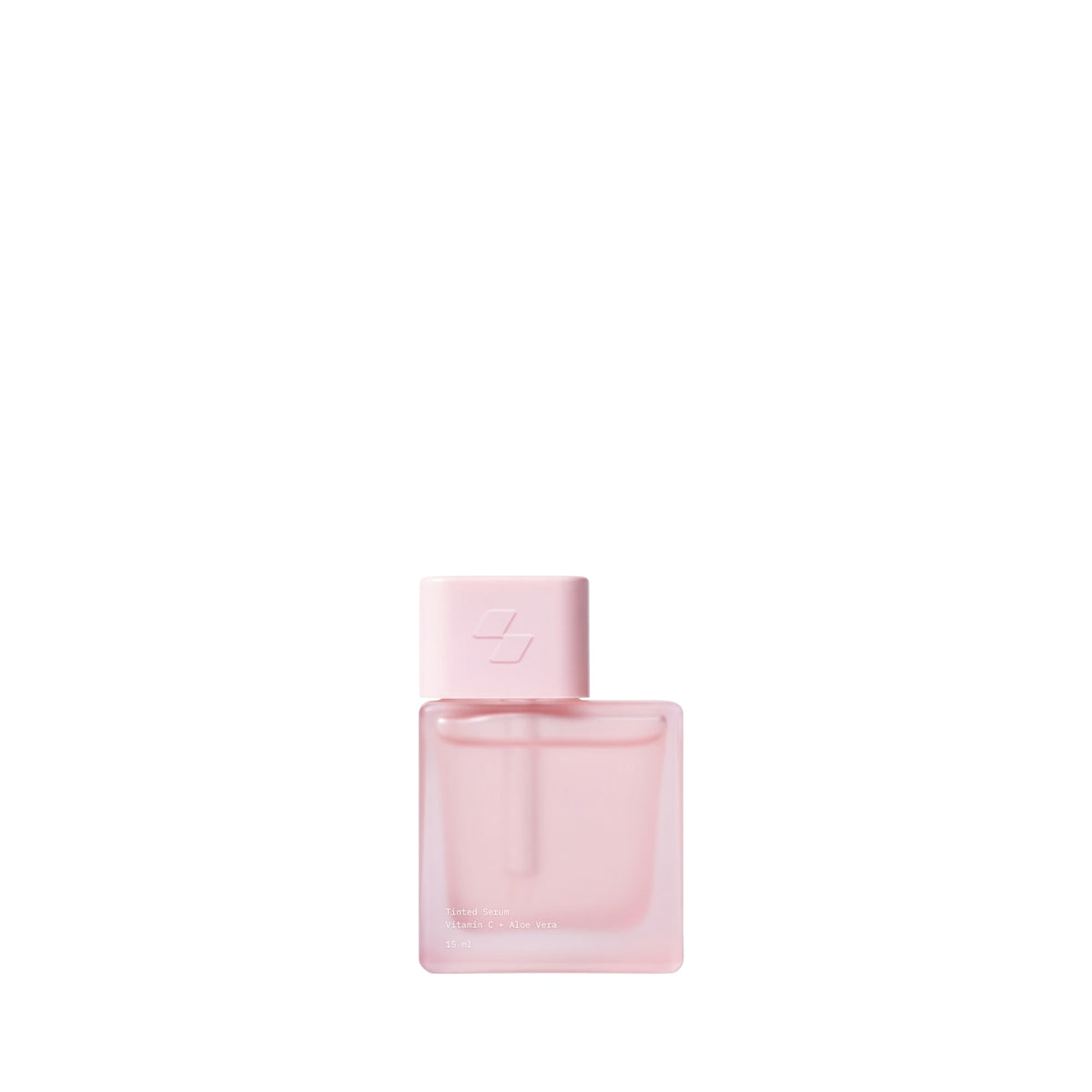 Pink perfume bottle on a white background (15 ml)